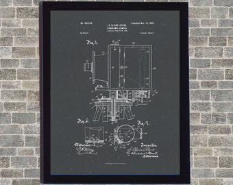 Panoramic Camera Patent Poster Art - INSTANT Digital Download - Printable - 3 Background Styles -  8x10 - 11x14 – 16x20 - Historial 1899