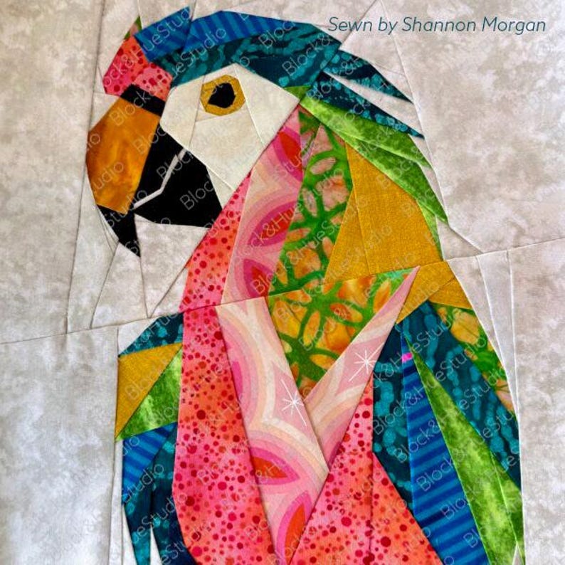 Patchwork Parrot Rainforest Parrot Paper Pieced PDF Quilt Block – Digital Download - Etsy