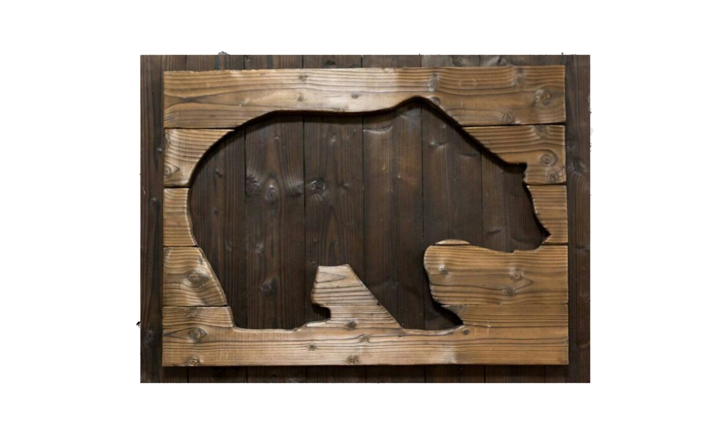 Wooden bear wall art Farmhouse unique wall decor Unique Etsy