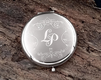 Taschenspiegel Handspiegel mit Gravur Silber Trauzeugin Brautjungfer Hochzeit Beste Freundin