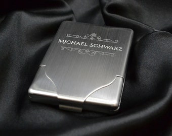 Estuche para tarjetas de visita con grabado Estuche para cigarrillos Estuche para tarjetas de visita Grabado personalizado Estuche para tarjetas de visita personalizado