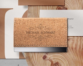 Business card case with engraving Business card box personalizes business gift