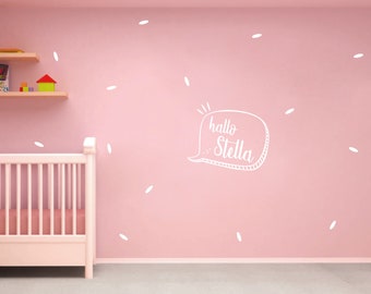 Wall Decal Foil Sticker Name Sticker Wall sticker Your name here DIY Decoration