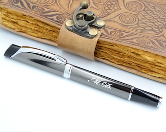 Ballpoint pen with monogram triangular rollerball pen custom engraving gift doctor gift idea high school graduation pen with laser engraving