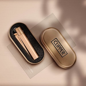 Clipper avec gravure Silver Clipper briquet personnalisé avec gravure souhaitée Clipper cadeau Roségold matt