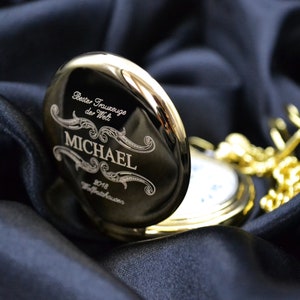 Pocket watch with engraving Pocket watch Best man gift for engagement Dad of the bride Gift idea Baptism Communion Birthday Father&#39;s Day
