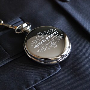 Pocket watch with engraving watch personalized for baptism gift maid of honor wedding best man gift idea baptism communion Silver