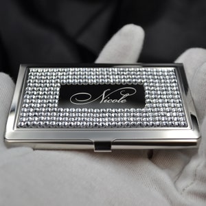 Visitenkartenetui mit Gravur Visitenkartenbox ersonalisiert Geschenkidee Brautjungfer Geschenk beste Freundin