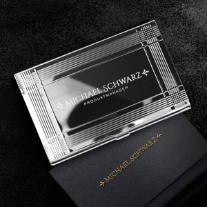 Visitenkartenetui Gravur Visitenkartenbox personalisiert Geschenk Makler Geschenkidee Business Visitenkartenetui Wunschgravur Namensgravur Bild 2