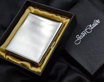 jean claude cigarette case JC Brushed for 18 King Size Cigarettes Zigarettenetui Jean Claude Messing gold