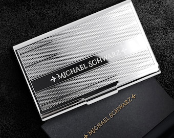 Business card case with engraving business card box personalized gift broker gift idea business business card case desired engraving name