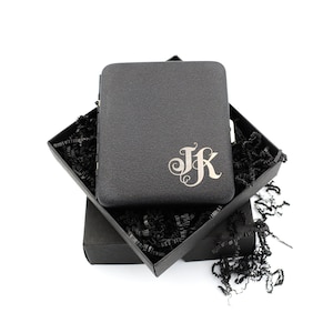 Portasigarette con incisione in scatola regalo, scatola nera per sigarette personalizzata in scatola regalo, idea regalo compleanno, padrino, migliore papà