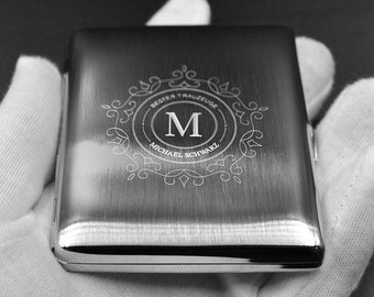 Cigarette case with engraving in gift box | 9-er