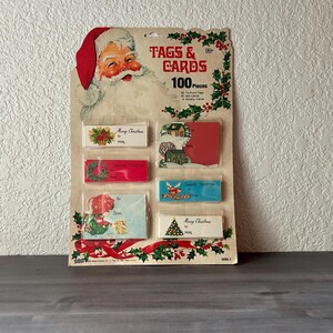 Vintage Holiday Ephemera, NOS, Vintage 100 Christmas Gift Tags, December Ephemera, Junk Journal
