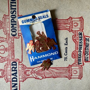 Vintage Hammond Catholic Labels Christian Seals, Vintage Religious Gummed Labels