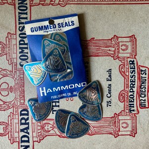 Vintage Hammond Jesus Catholic Labels Christian Seals, Vintage Religious Gummed Labels