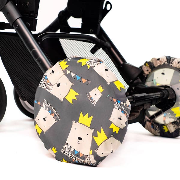 Cover for pram wheels Waterproof Water resistant Baby boy Girl Functional Stylish Flamingo Bears Bicycle First gift Baby gift