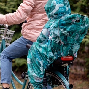 Rain cover children bicycle seat with reflector image 2