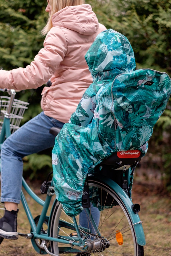 Housse de Pluie pour Siège Arrière de Vélo Protection Pluie Siège Vélo  Arrière Enfants Housse Imperméable pour Siège Vélo Enfant avec 1 Protege  Selle