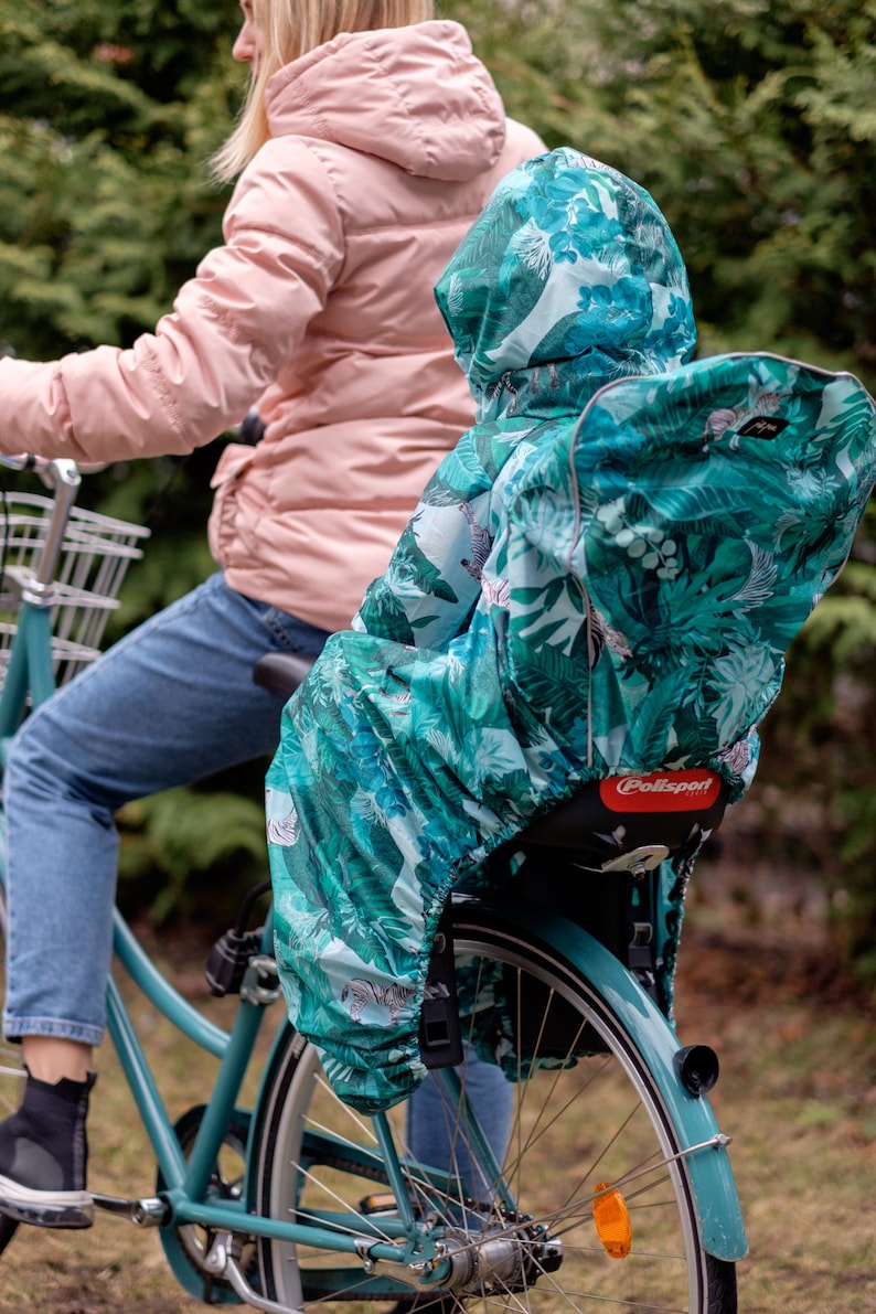 Rain cover children bicycle seat with reflector image 2