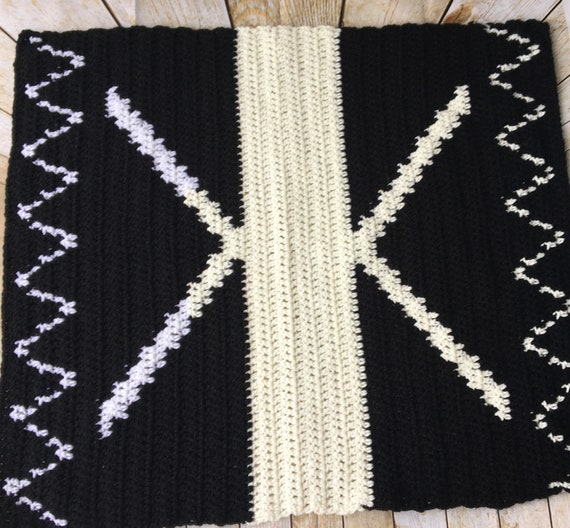 Rectangle Accent Rug Geometric designed rug Black and White Etsy