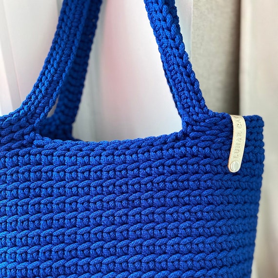 Tote Bag L Size Crochet Tote Bag Gray Bag Crochet Polyester | Etsy