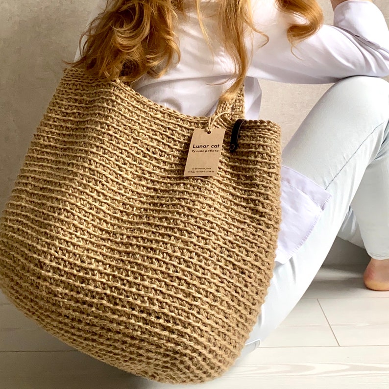 Jute Bag Crochet Jute Bag Crochet Jute Purse Extra Large Etsy