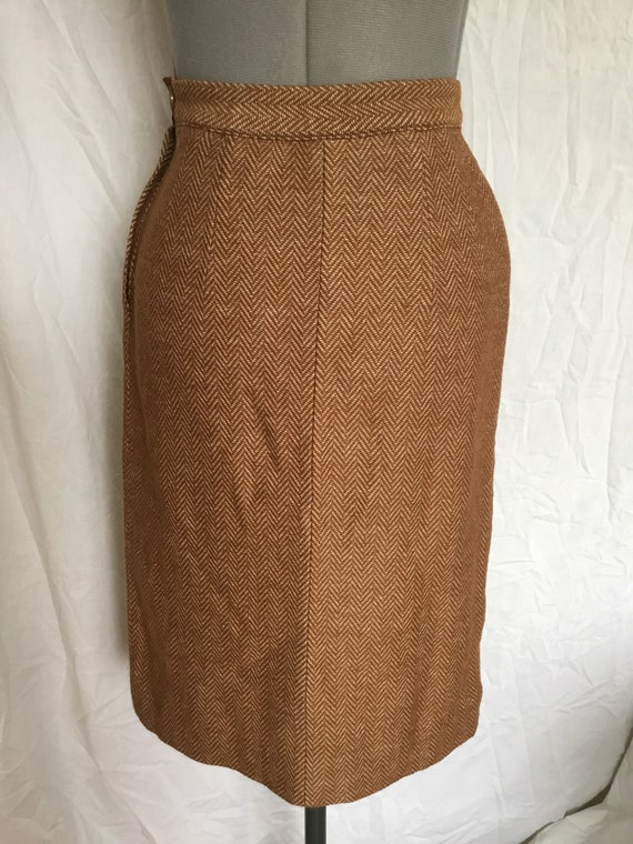 Vintage 40s/50s Jantzen Wool Herringbone Skirt w/