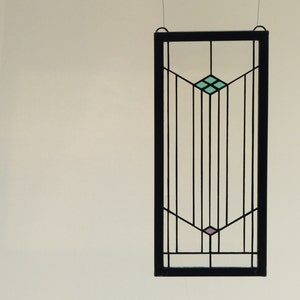 Frank Lloyd Wright Prairie Style Inspired Stained Glass Sun Catcher