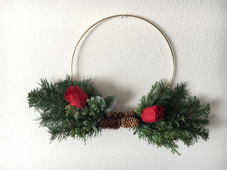 New item Minimalist 12quot; Bargain sale Modern Hoop Wreath- Decor- The Wedding Joy