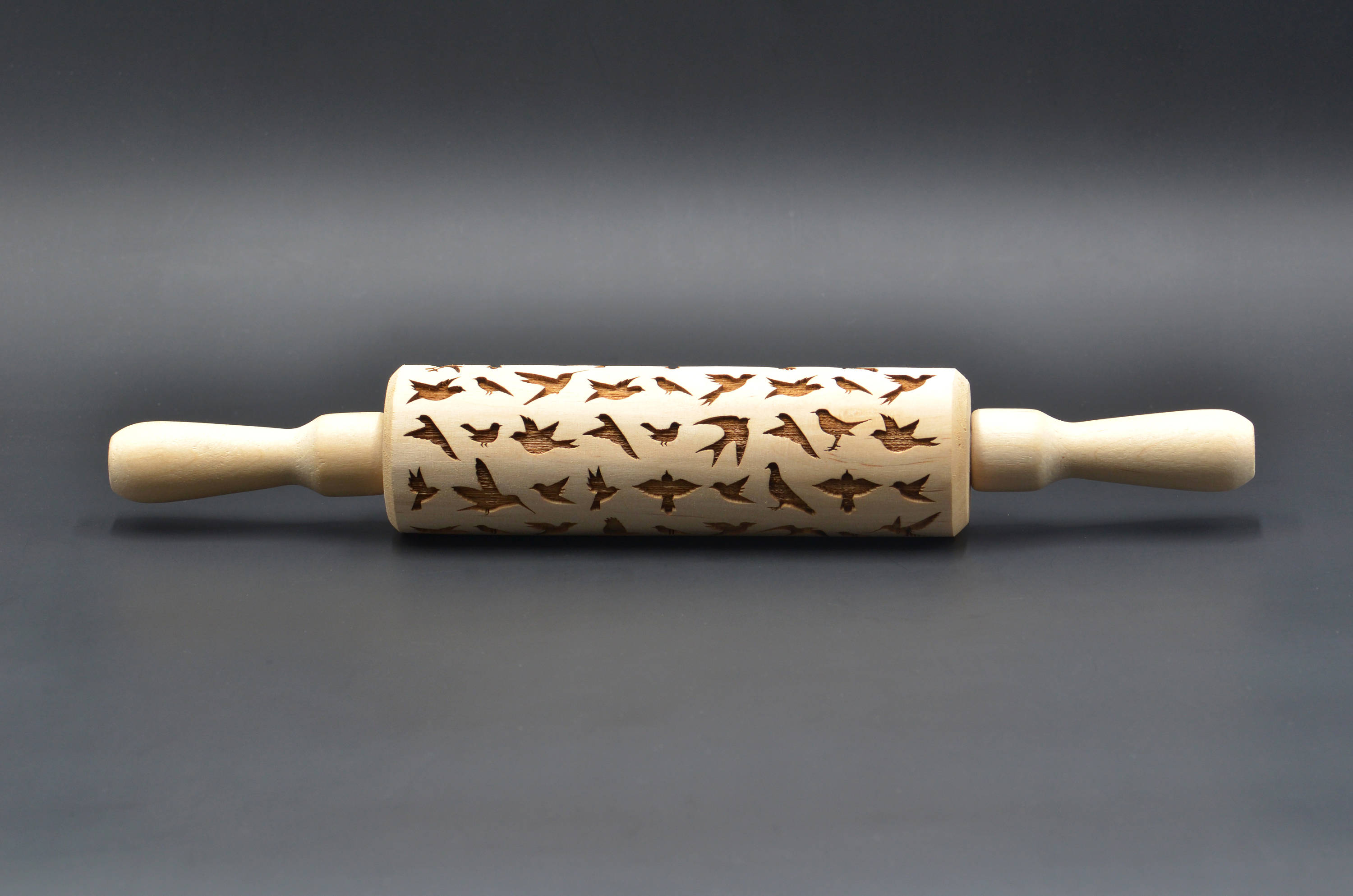 Birds Rolling Pin Bird Pattern Wooden Engraved Kitchen Gift Etsy