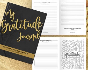 Gratitude Journal Writing Prompts. Notebook. Daily Guided Journal Book. Quotes. Thankful Journal. To Write In. Writing Journal. Black Gold