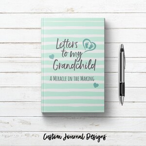 Cartas a mi nieto, libro diario unisex para bebé. Cuaderno de tapa dura para escribir. Regalo para abuelos primerizos, recuerdo, color verde menta
