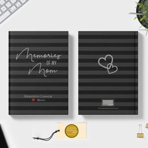 Memories of My Mom Journal. Loss of Mother Bereavement Keepsake Gift Men. Condolences Sympathy Loved One Gift. Personalized Black Hardcover