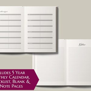 2027-2031 Five Year Monthly Planner Calendar. Personalized Custom Name Monogram Letters. Hardcover 60 Months 5 Year Planning Journal Notes. image 8