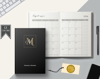 2026-2030 Five Year Monthly Planner Calendar. Personalized Custom Name Monogram Floral. Hardcover 60 Months 5 Year Planning Journal Woman