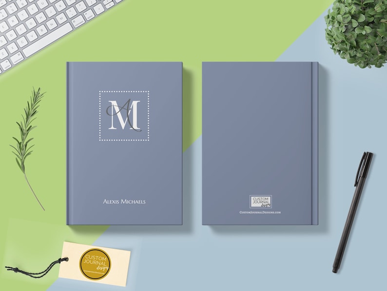 2022-2026 Five Year Monthly Planner Calendar. Personalized Custom Name Monogram Letters. Hardcover 60 Months 5 Year Planning Journal Notes.