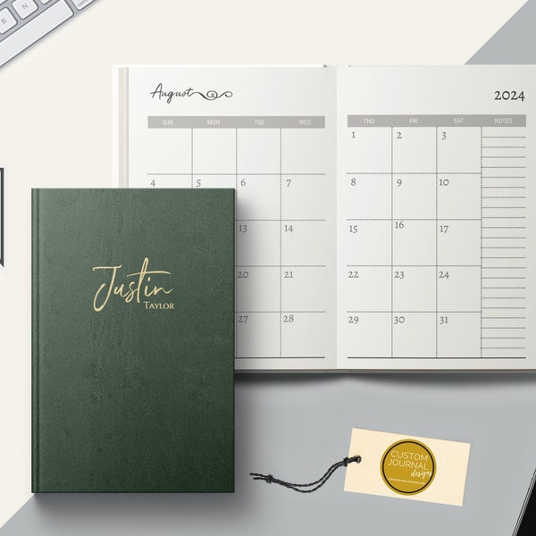 2024-2028 Five Year Monthly Planner Calendar. Personalized Custom Name. Hardcover 60 Months 5 Year Planning Journal Notes Women Men Gift