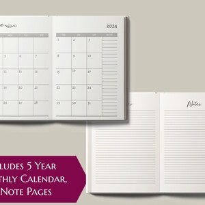 2023-2027 Five Year Monthly Planner Calendar. Personalized Custom Name Monogram Letters. 60 Months 5 Year Planning Journal Notes Unique