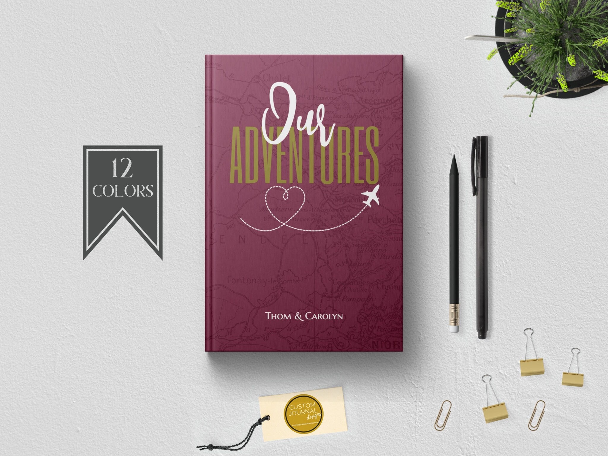 Personalized Our Adventures Couples Travel Keepsake Journal Book