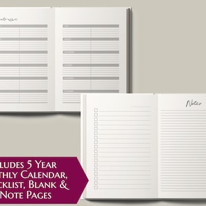 2022-2026 Five Year Monthly Planner Calendar. Personalized Custom Name Monogram Letters. Hardcover 60 Months 5 Year Planning Journal Notes.