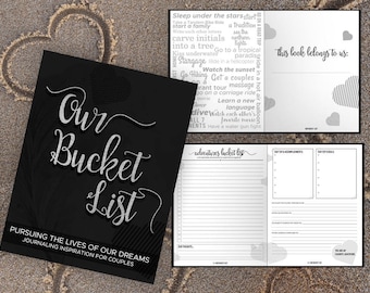Bucket List for Couples Journal, Softcover, Black/Silver