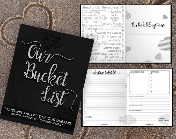 Bucket List for Couples Journal, Softcover, Black/Silver