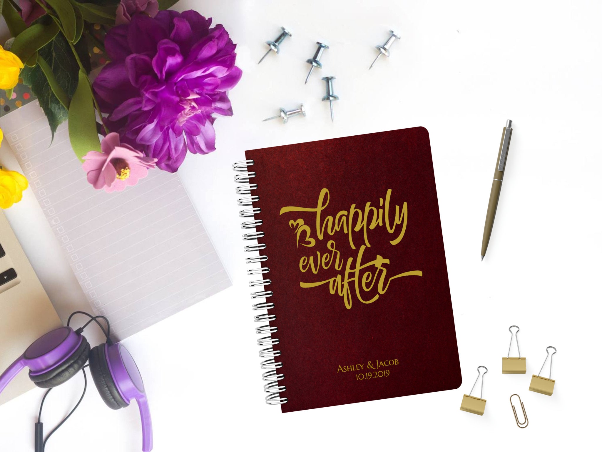 Personalised Happily Ever After Wedding Planner Organiser Book Hardback