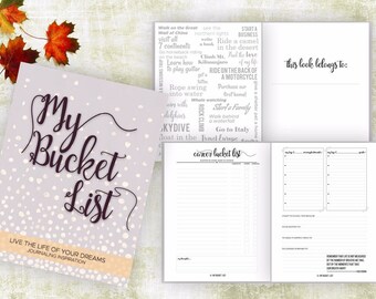 Bucket List Journal. Planner. Writing Prompts. Guided Journal. Bucket List Gift. Bucket List Notebook. Goals. Adventure gifts. Mauve.