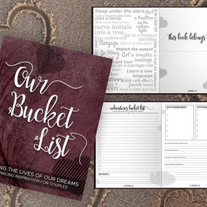 Dziennik Bucket List dla Par, Miękka okładka, Wino