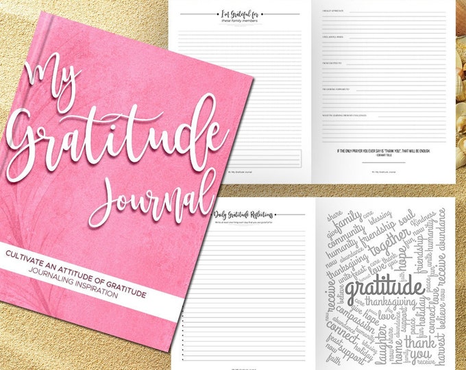 Gratitude Journal Writing Prompts. Notebook. Daily Guided Journal Book. Quotes. Thankful Journal. To Write In. Writing Journal. Rose Pink.