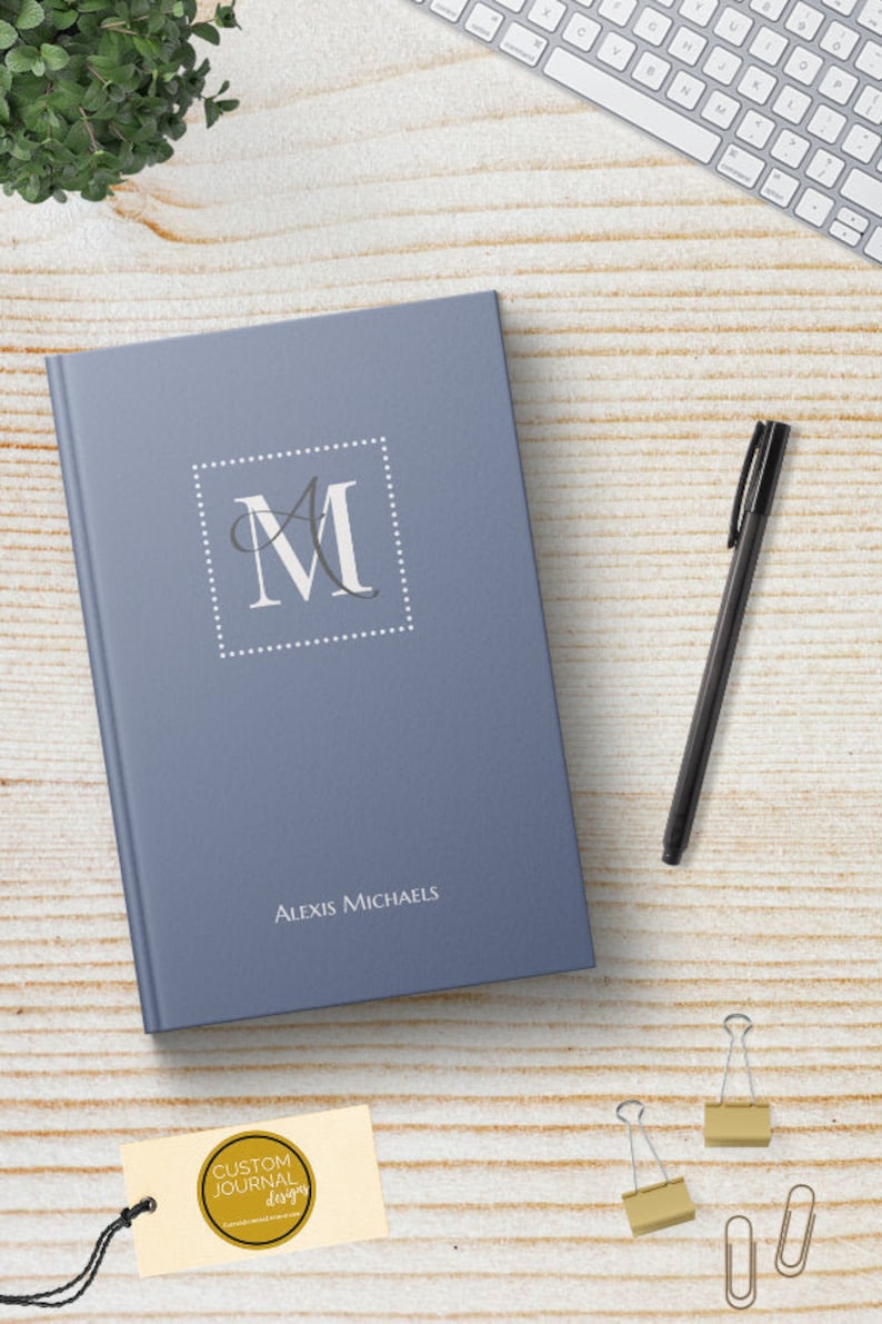 2022-2026 Five Year Monthly Planner Calendar. Personalized Custom Name Monogram Letters. Hardcover 60 Months 5 Year Planning Journal Notes.