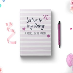 Diario de cartas para mi niña para escribir. Cuaderno de tapa dura con líneas y cuadrícula de puntos. En blanco. Idea de regalo de recuerdo para mamá primeriza. Rosa.