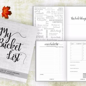 Bucket List Journal. Planner. Writing Prompts. Guided Journal. Bucket List Gift. Bucket List Notebook. Goals. Adventure gifts. White journal